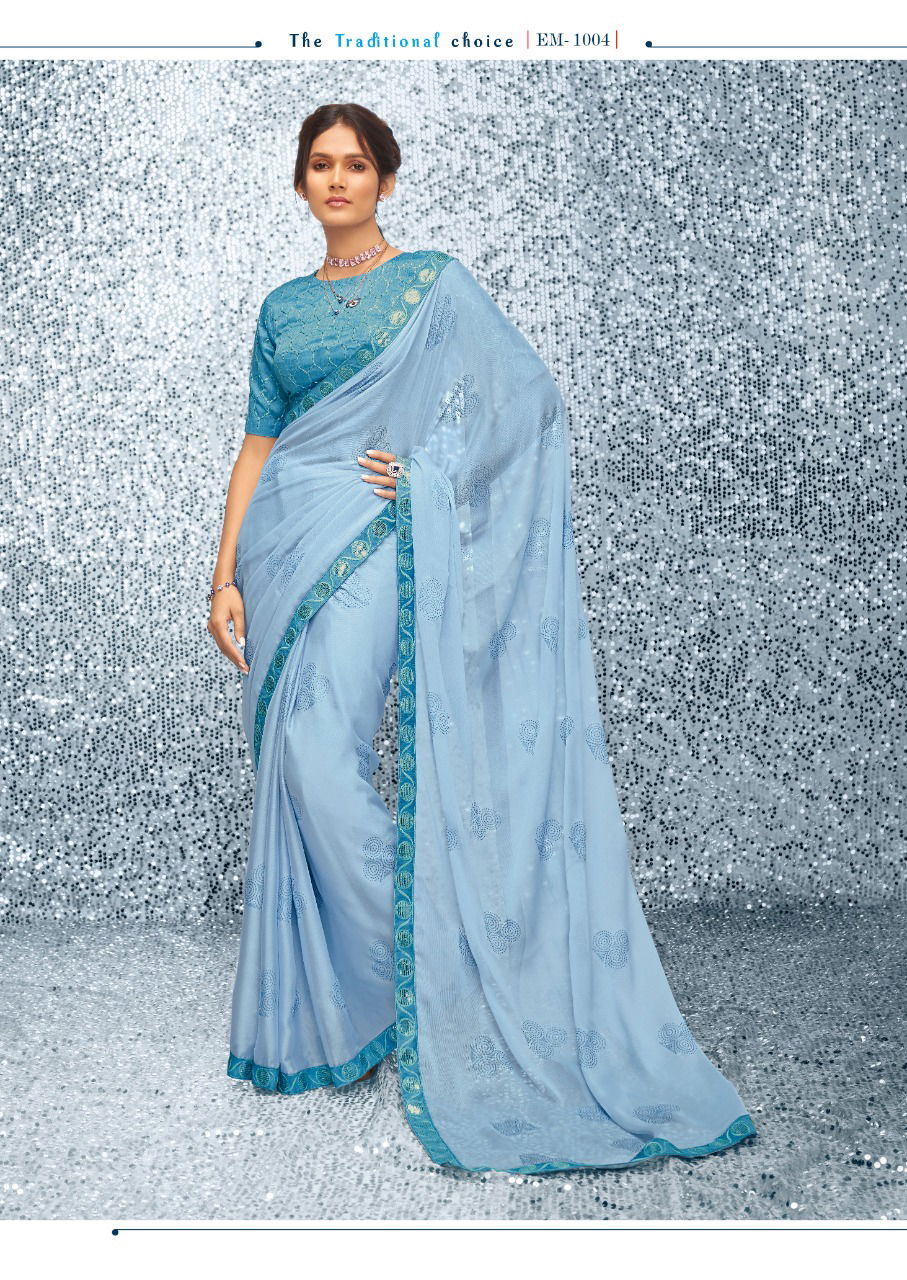 Stavan Emily Fancy Stylish Party Wear Chiffon Saree Collection